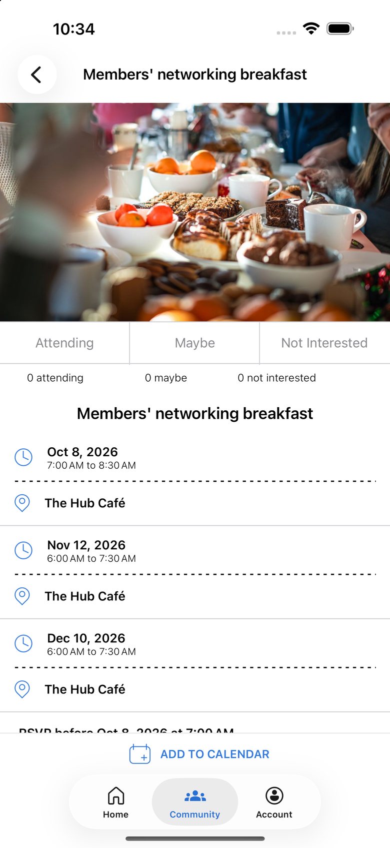 The Hub App: Events and community