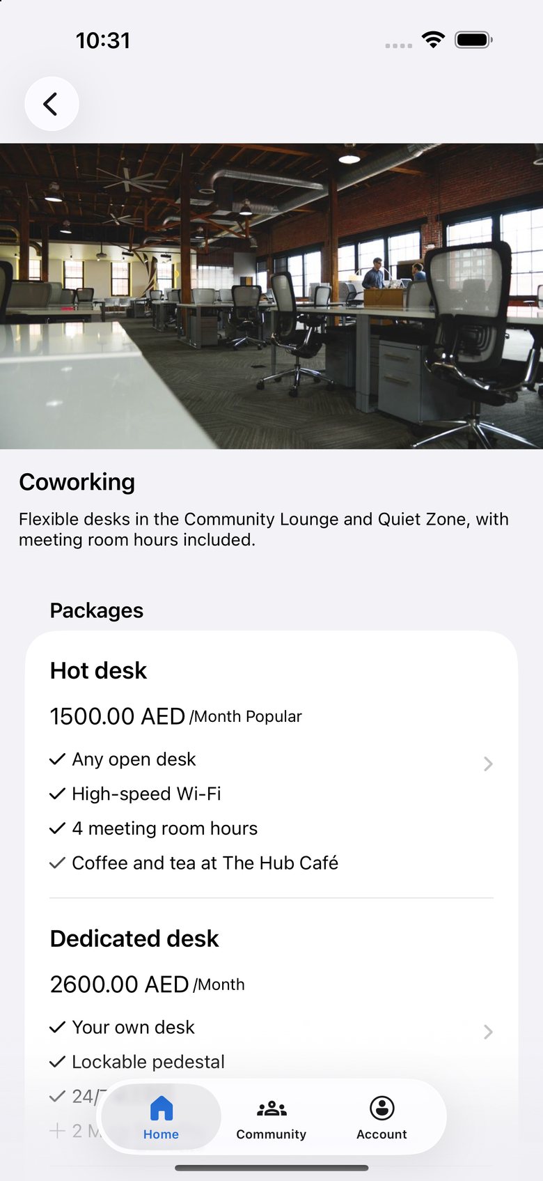 The Hub App: Memberships and packages