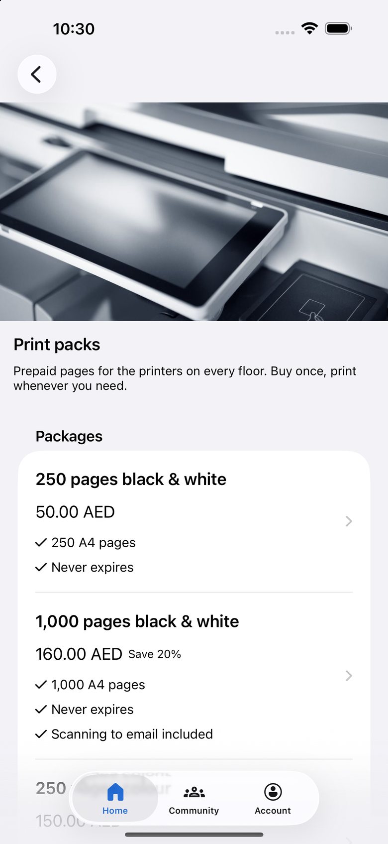 The Hub App: Printing and business services